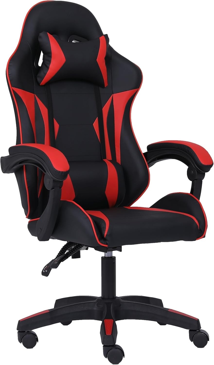 Ergonomic Gaming Chair w/ Lumbar Support Headrest Swivel Red
