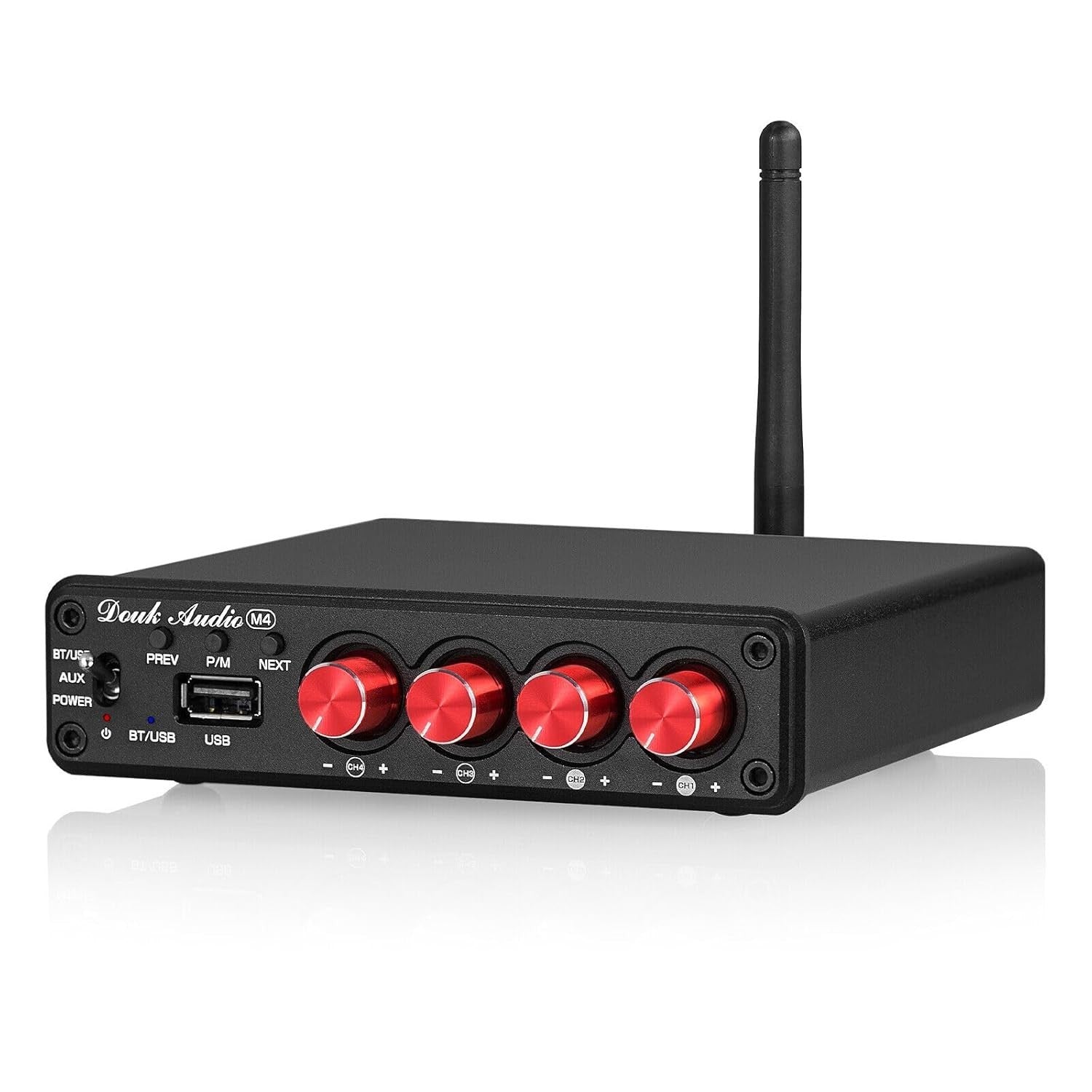 Bluetooth 5.0 HiFi Stereo Amplifier 4 Channel 50W x4 USB RCA