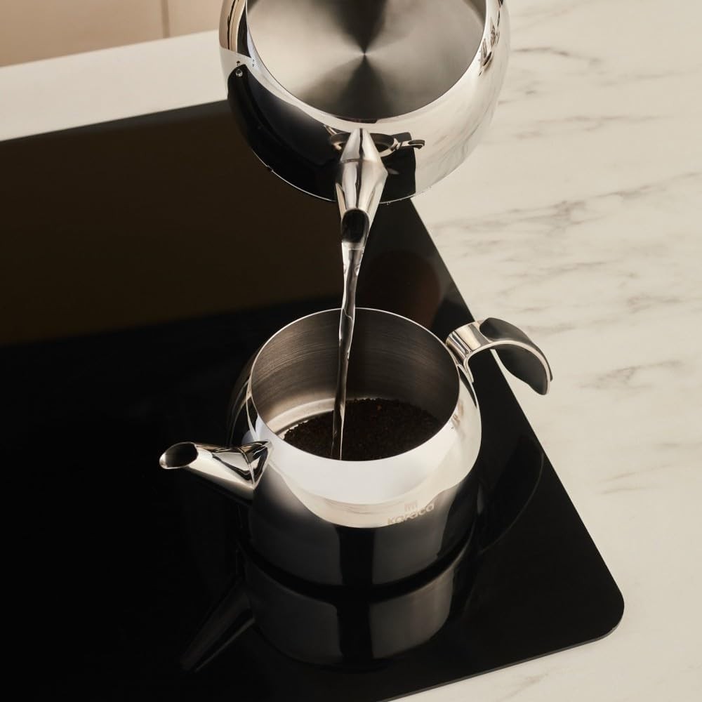 Stainless Steel Turkish Tea Pot Set 3L Glass Lid Induction Safe Teapot