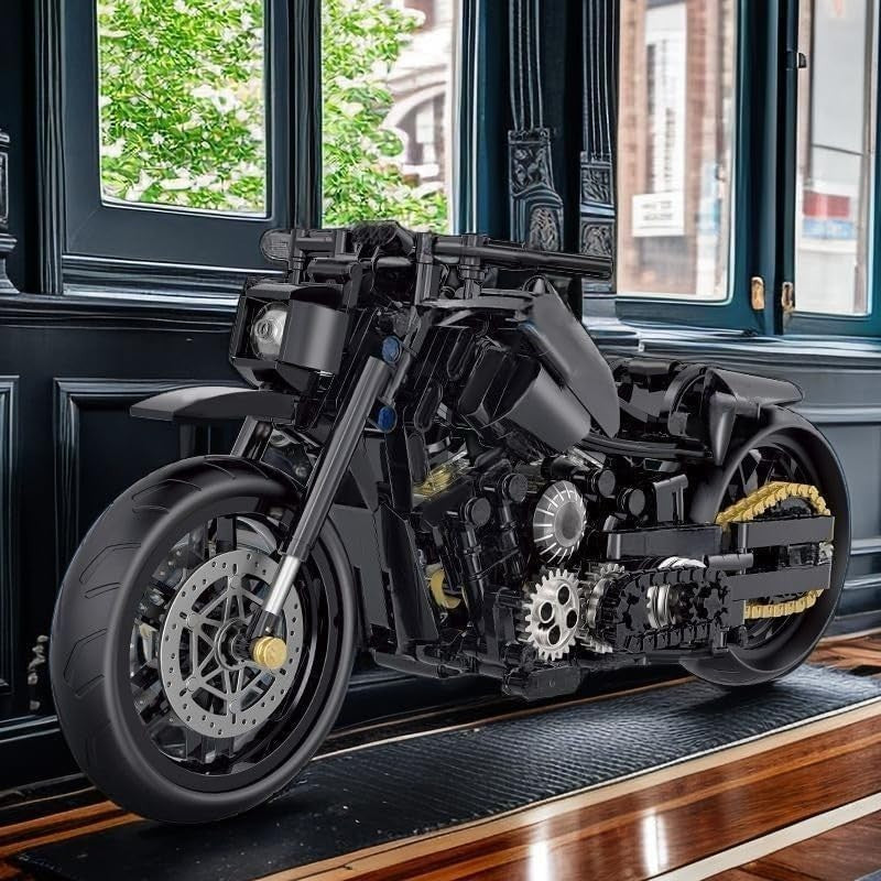 586-Piece Motorcycle Building Kit, Realistic Model Toy for Kids & Adults