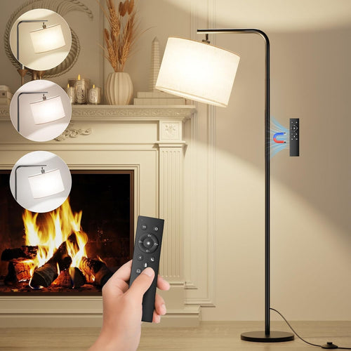 Modern Arc Floor Lamp Remote Control Dimmable Reading Light E27 LED