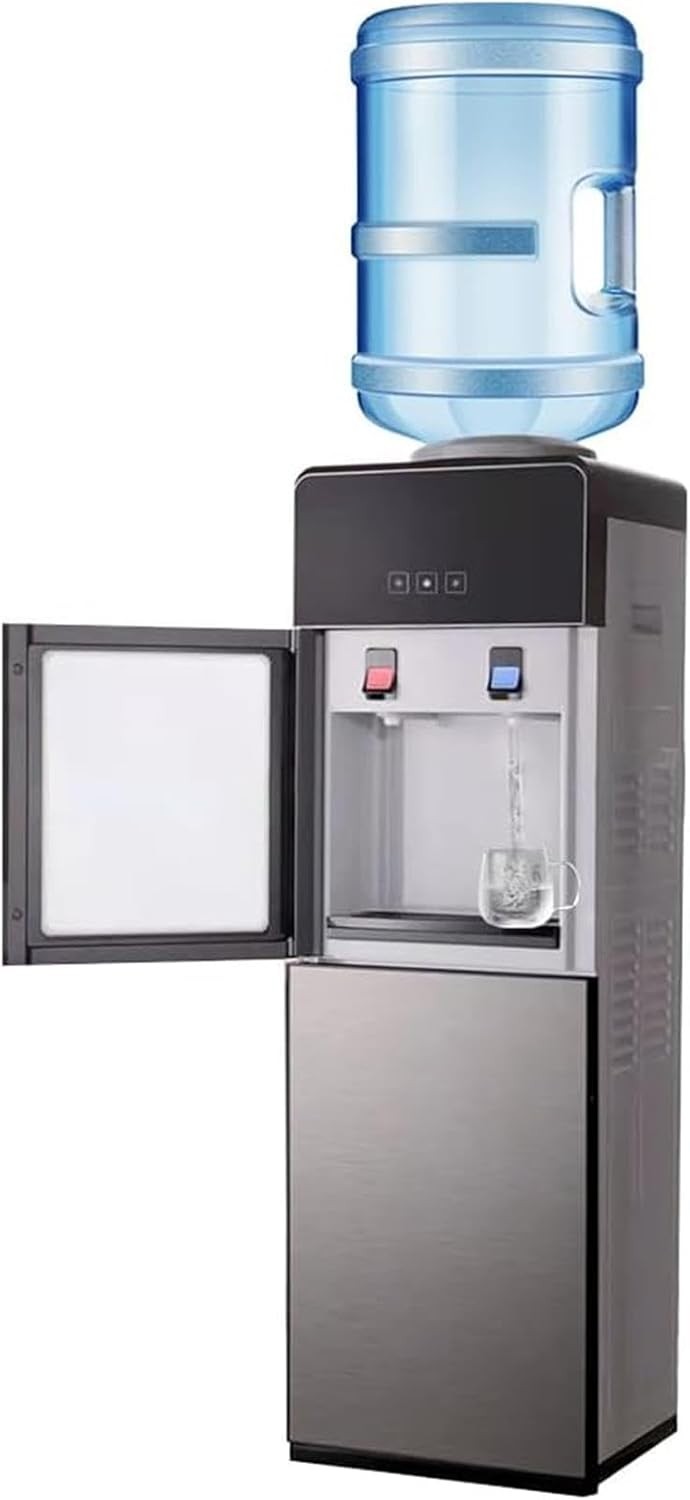 Water Cooler Dispenser Hot Cold Top Loading Child Lock Storage Cabinet