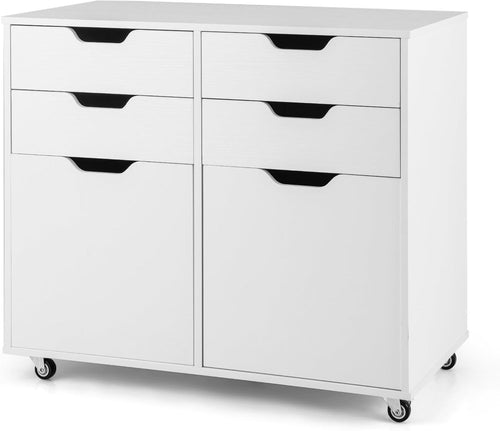 White 4 Drawer Mobile File Cabinet 73x40x64cm Printer Stand