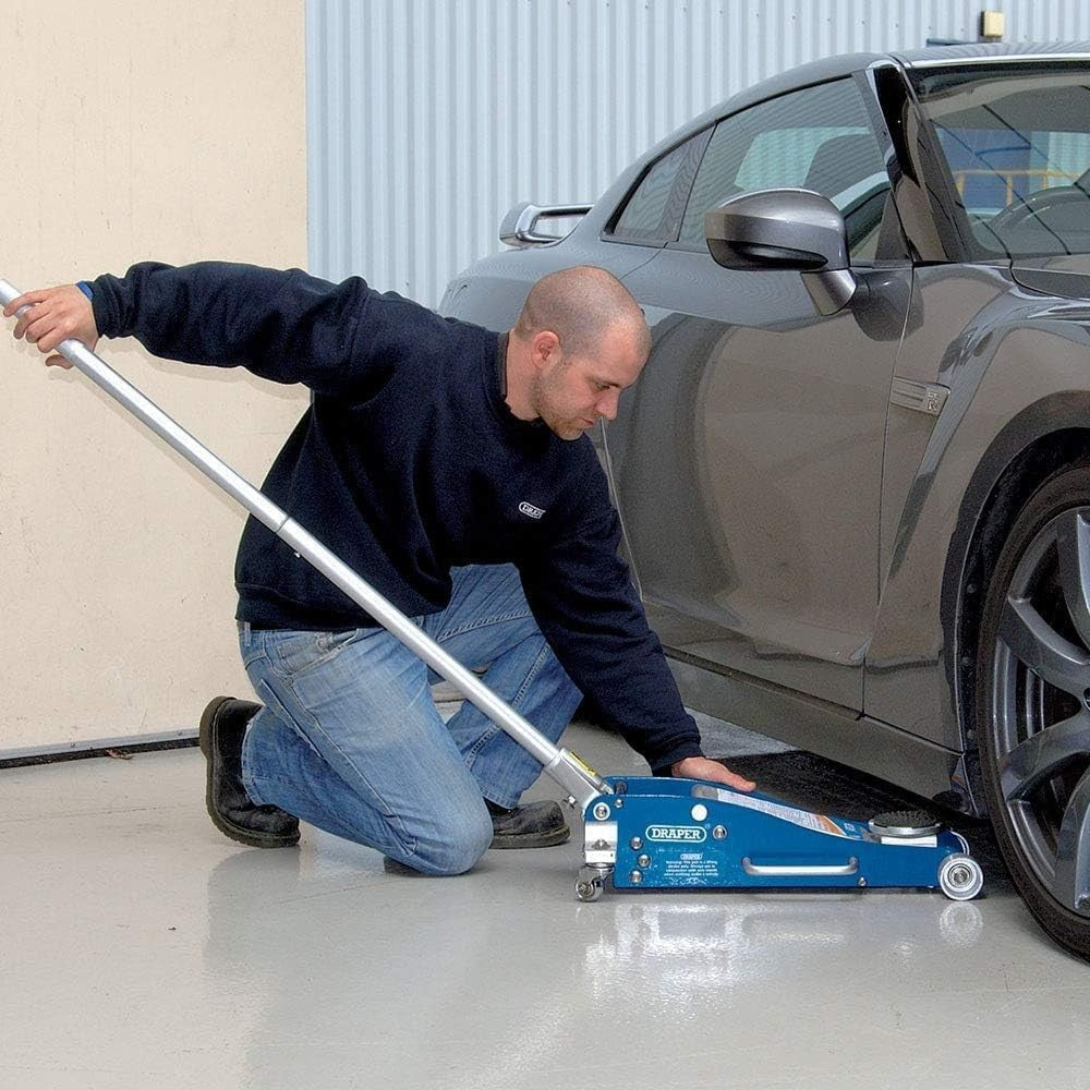 2.5 Ton Aluminium Steel Trolley Jack Quick Lift 102–465mm Low Profile Heavy Duty