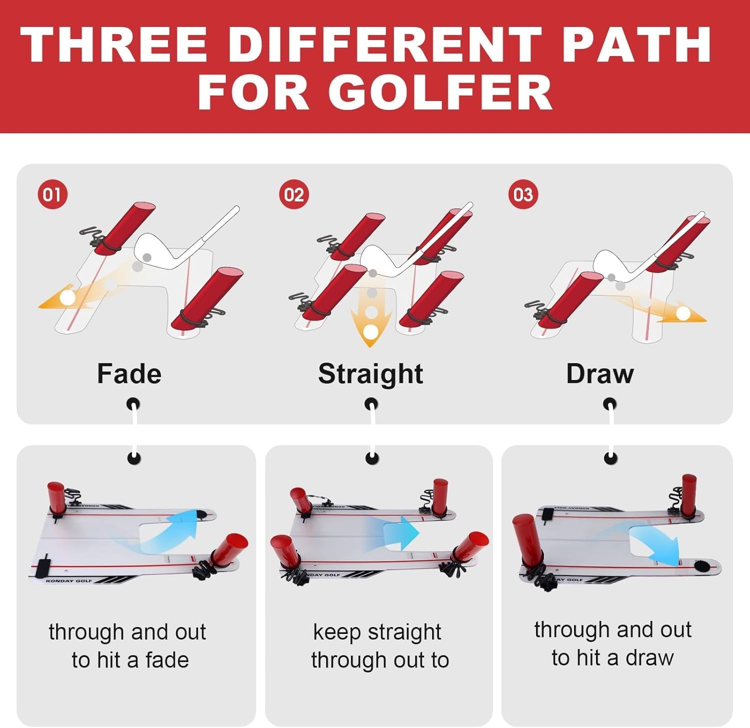 Golf Swing Trainer Board Improve Swing Path Chipping Spin Aid