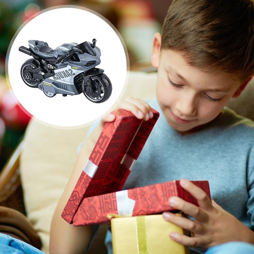 Kids Pull-Back Motorcycle Toy | Realistic Racing Model, Durable & Safe