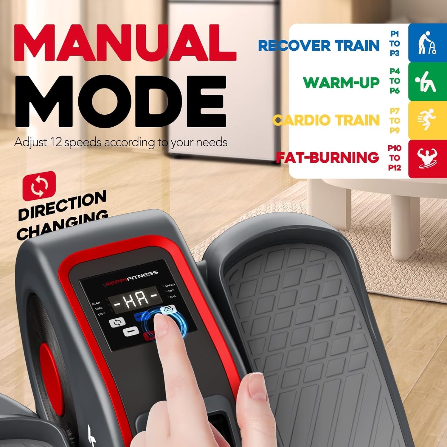 Under Desk Elliptical Trainer Electric Quiet Remote Seated Leg Exerciser