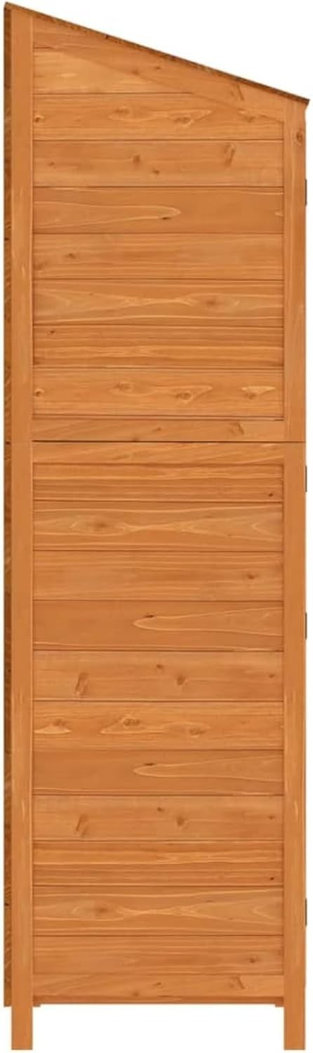 Wooden Garden Shed Outdoor Storage Cabinet with Shelves Weatherproof Brown