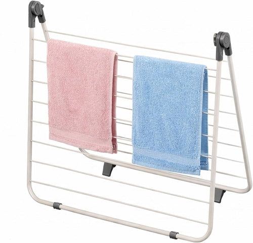 Over Bath Clothes Airer Folding Laundry Drying Rack 10m Space Saving White