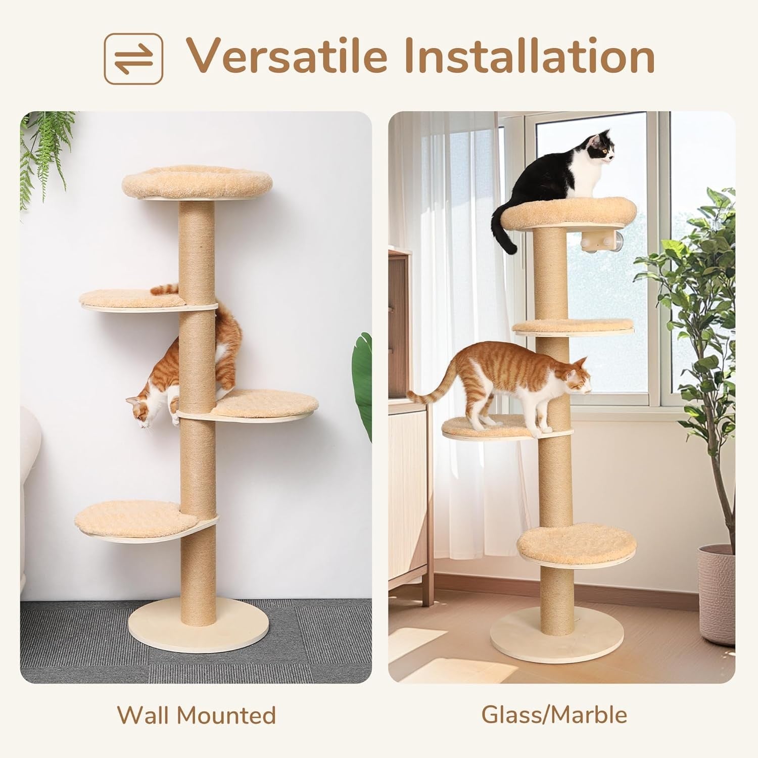 5 Level Cat Scratching Post Tower Plush Bed Window Climbing Tree Indoor