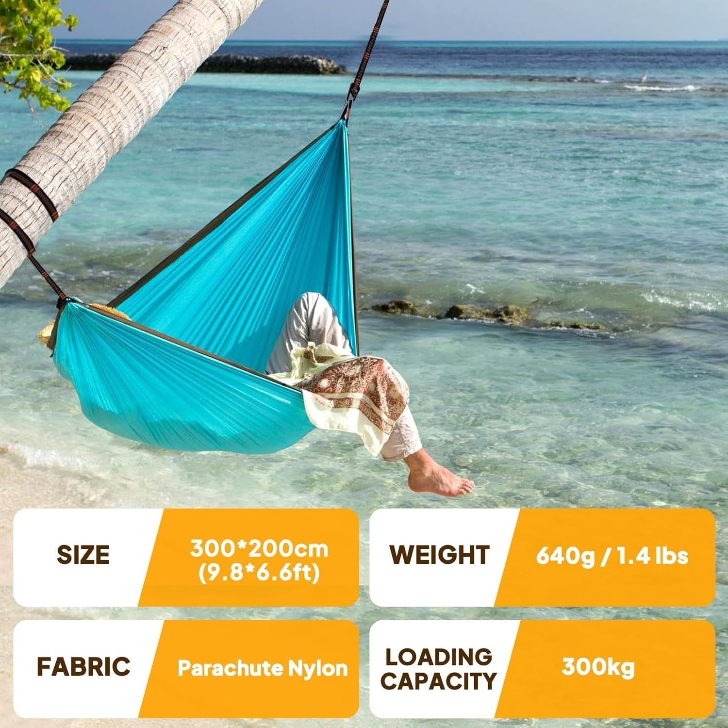 Ultra-Light Camping Hammock 300kg Load, Breathable Nylon, Portable Travel