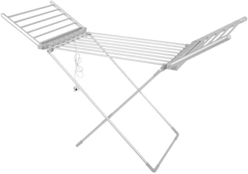 Heated Clothes Airer 20 Bar Winged Electric Indoor Folding Drying Rack