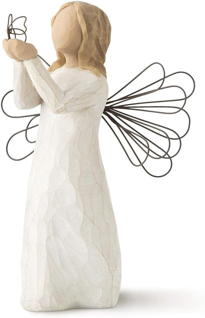 Angel Figurine with Wire Wings 15cm ✨ Hand-Painted Symbolic Gift Ornament Decor