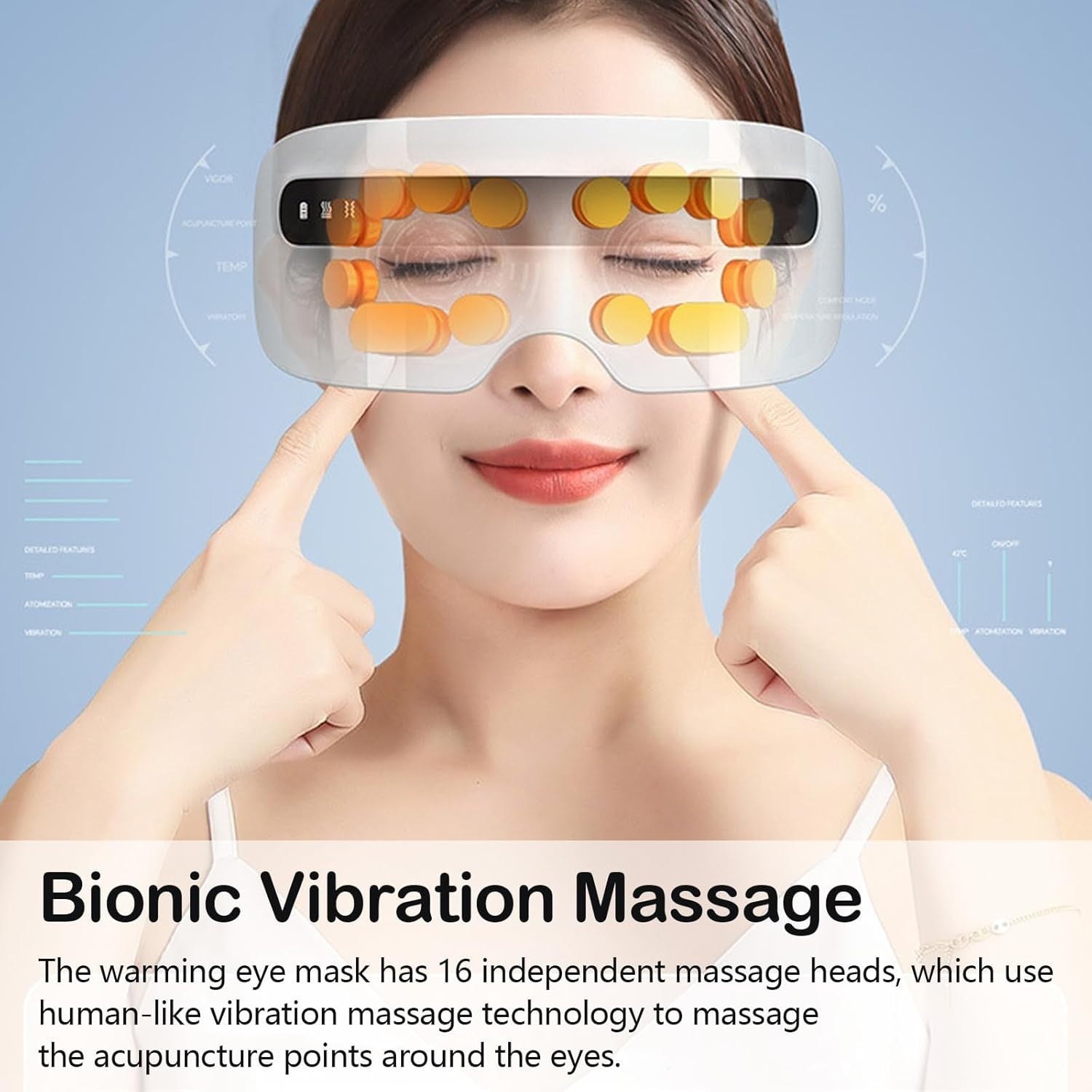 Heated Eye Massager Nano Steam Hot Compress Rechargeable Fatigue Relief