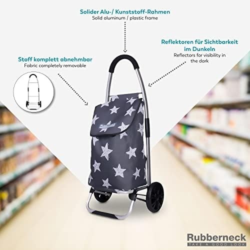 Foldable 35L Shopping Trolley Lightweight Aluminium Cart Grey
