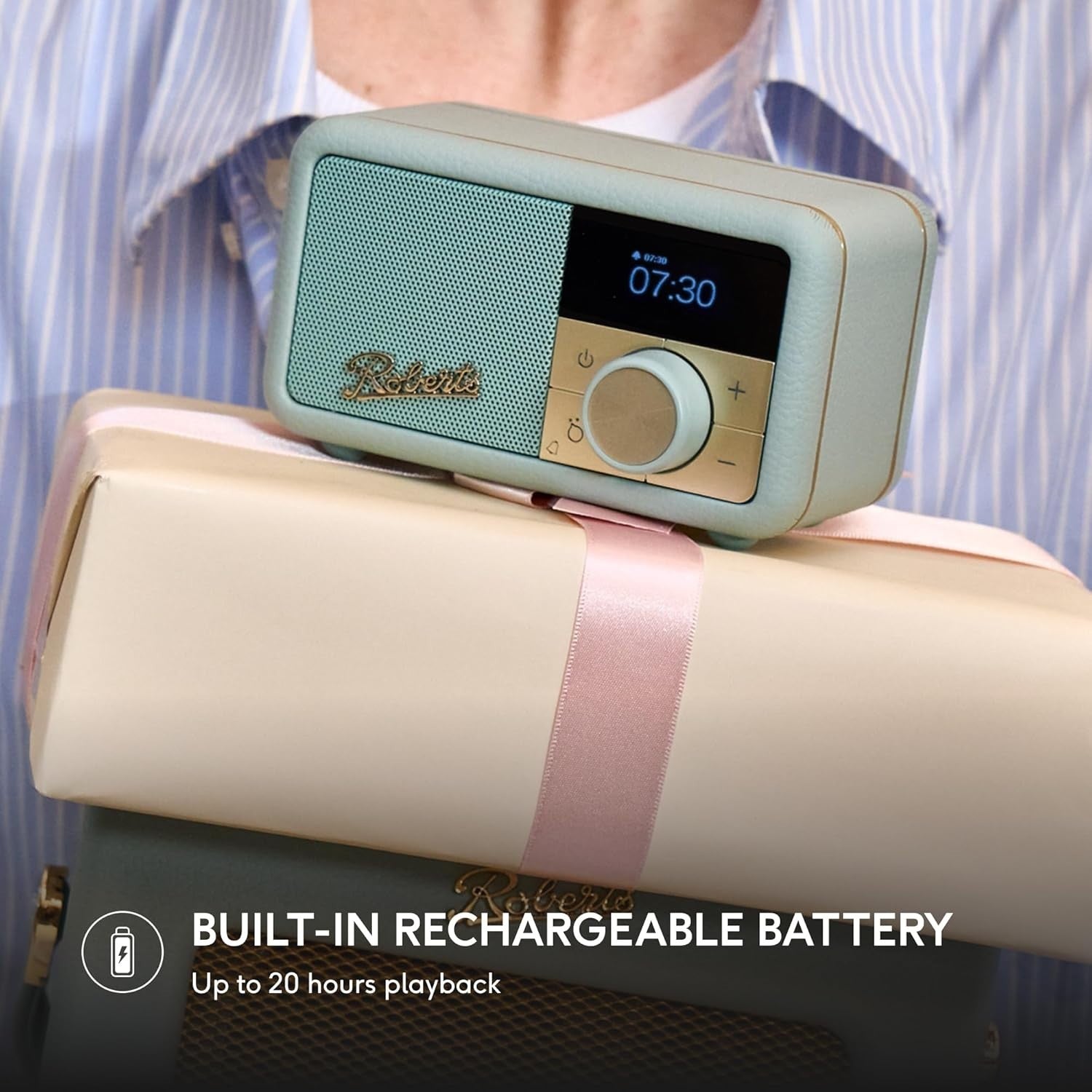 Portable FM DAB/DAB+ Digital Radio Bluetooth Speaker Duck Egg