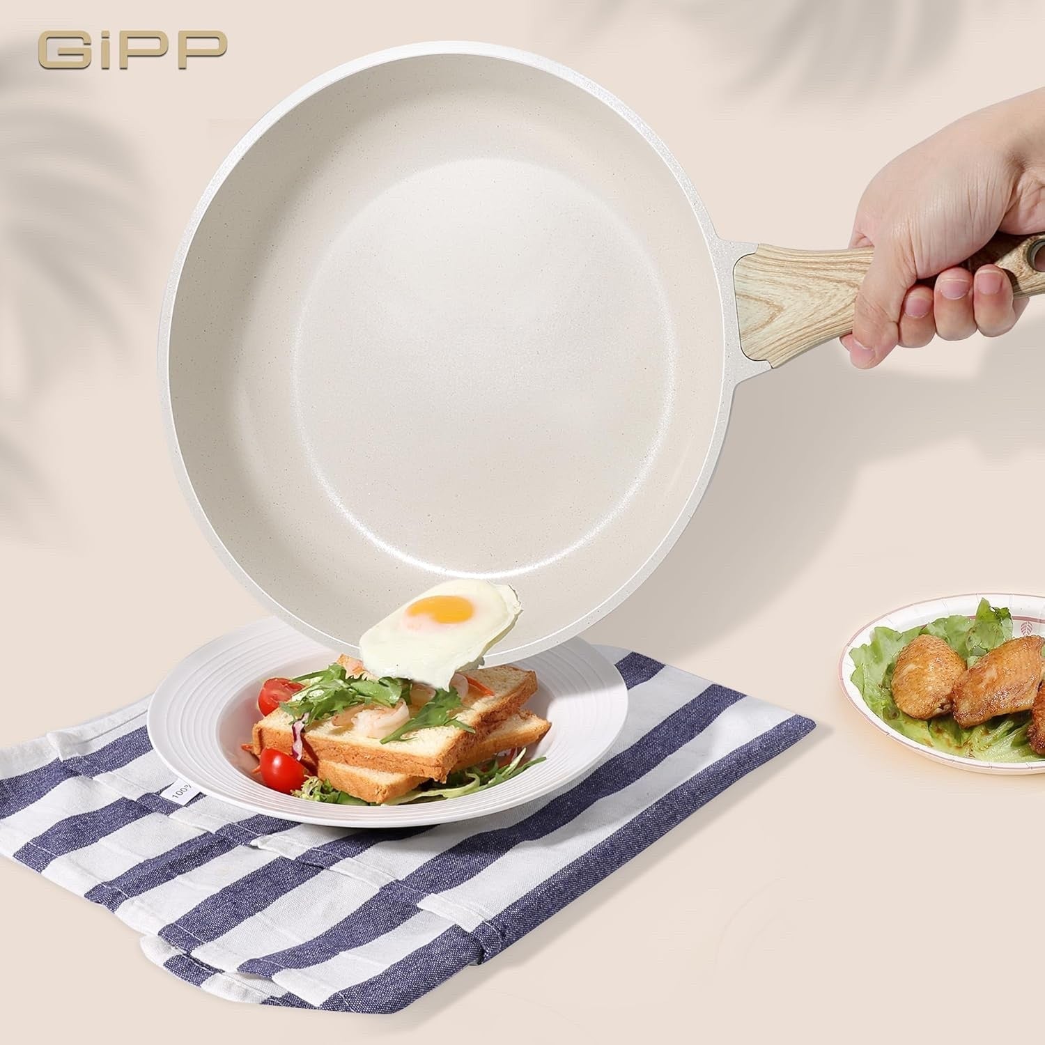 18Pcs Ceramic Non Stick Cookware Set PFAS-Free Induction Pots & Pans with Lids