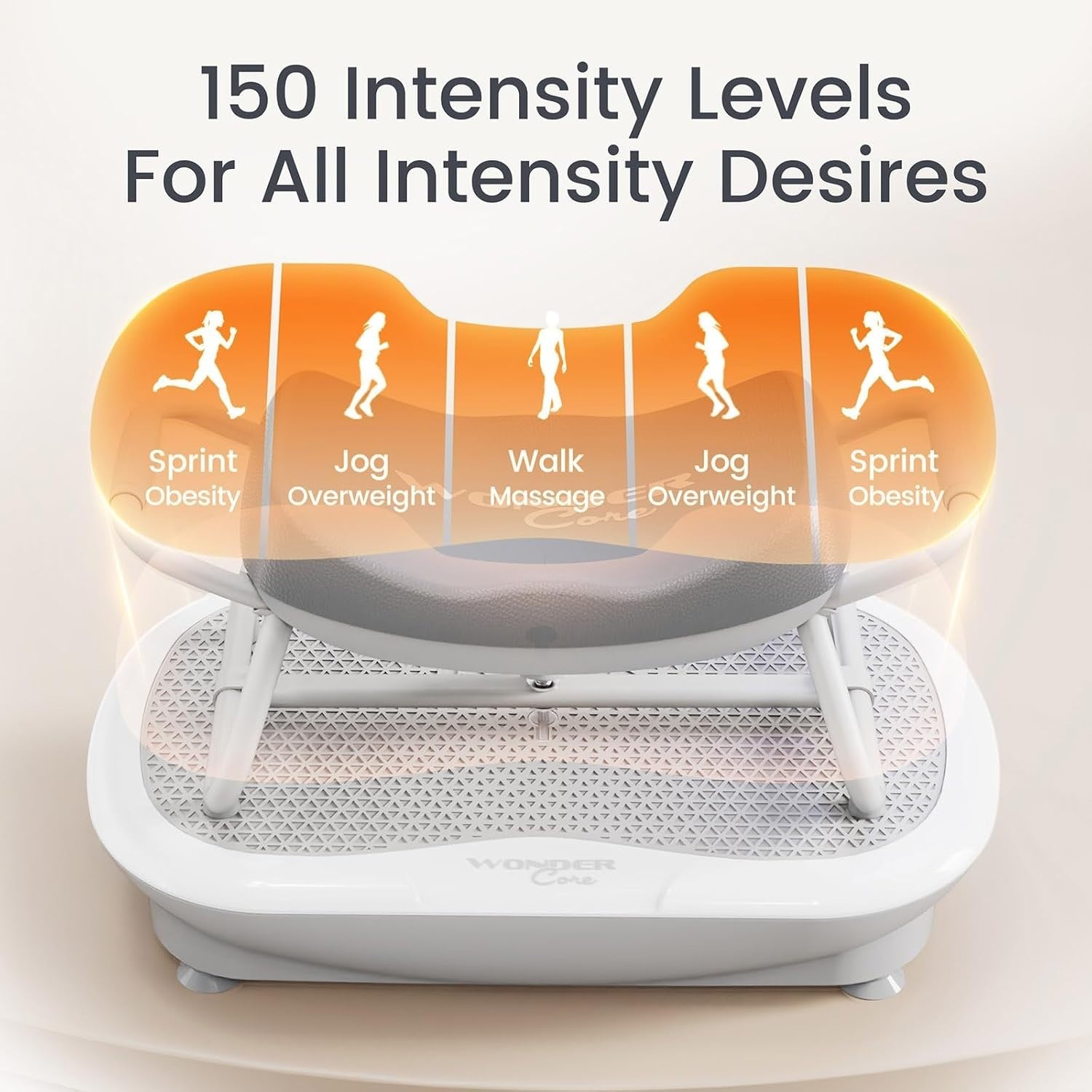 Grey 3D Vibration Plate Fitness Chair 150 Speeds Folding Home Workout