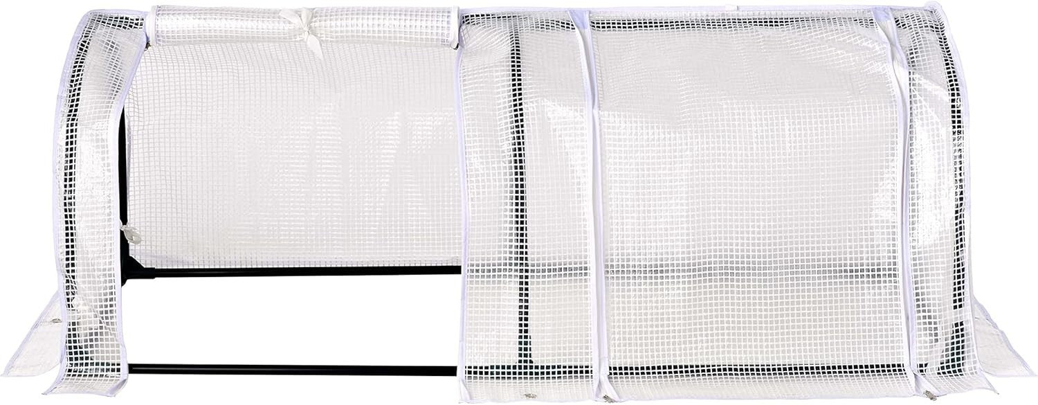 Polytunnel Greenhouse 2 Section with Reinforced PE Cover & Steel Frame 130cm