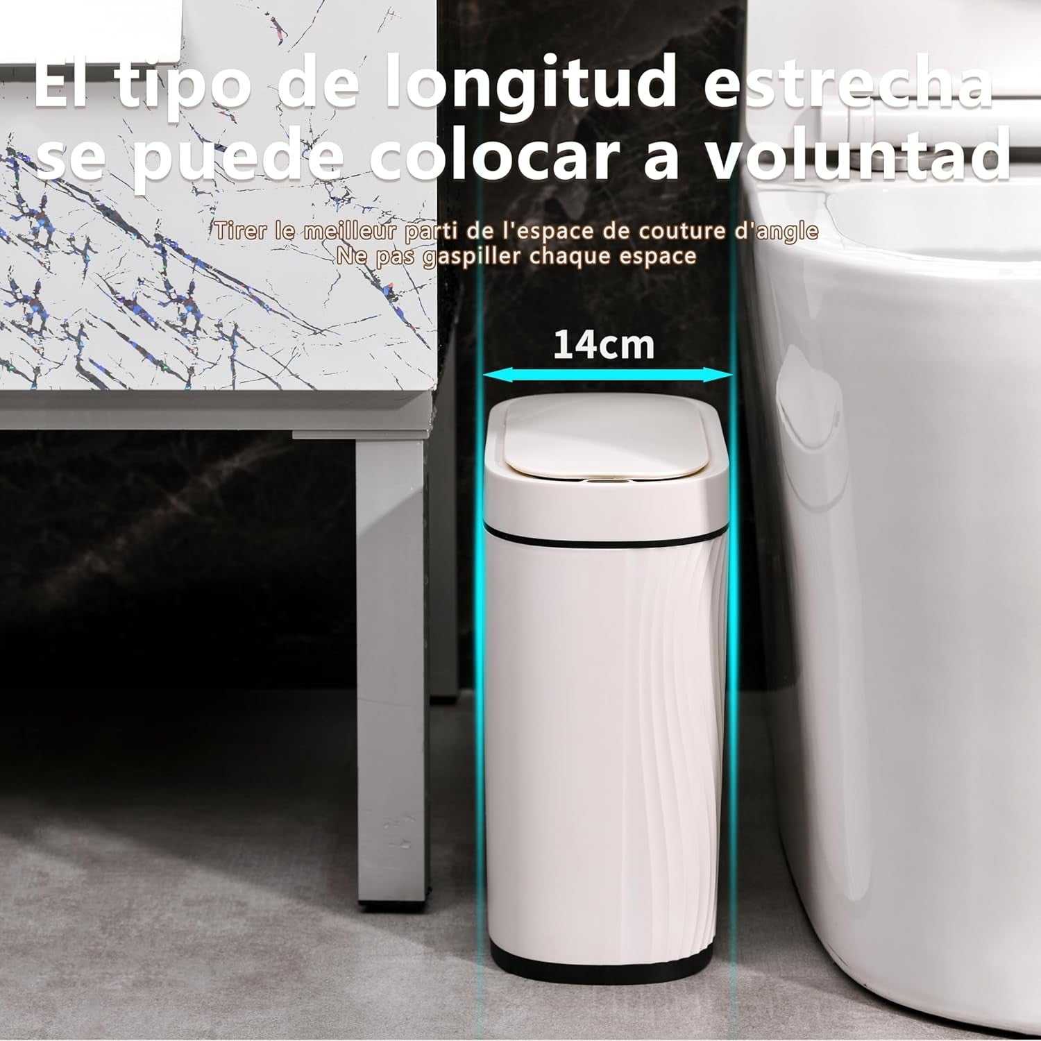 8L Automatic Sensor Bin White Waterproof Quiet