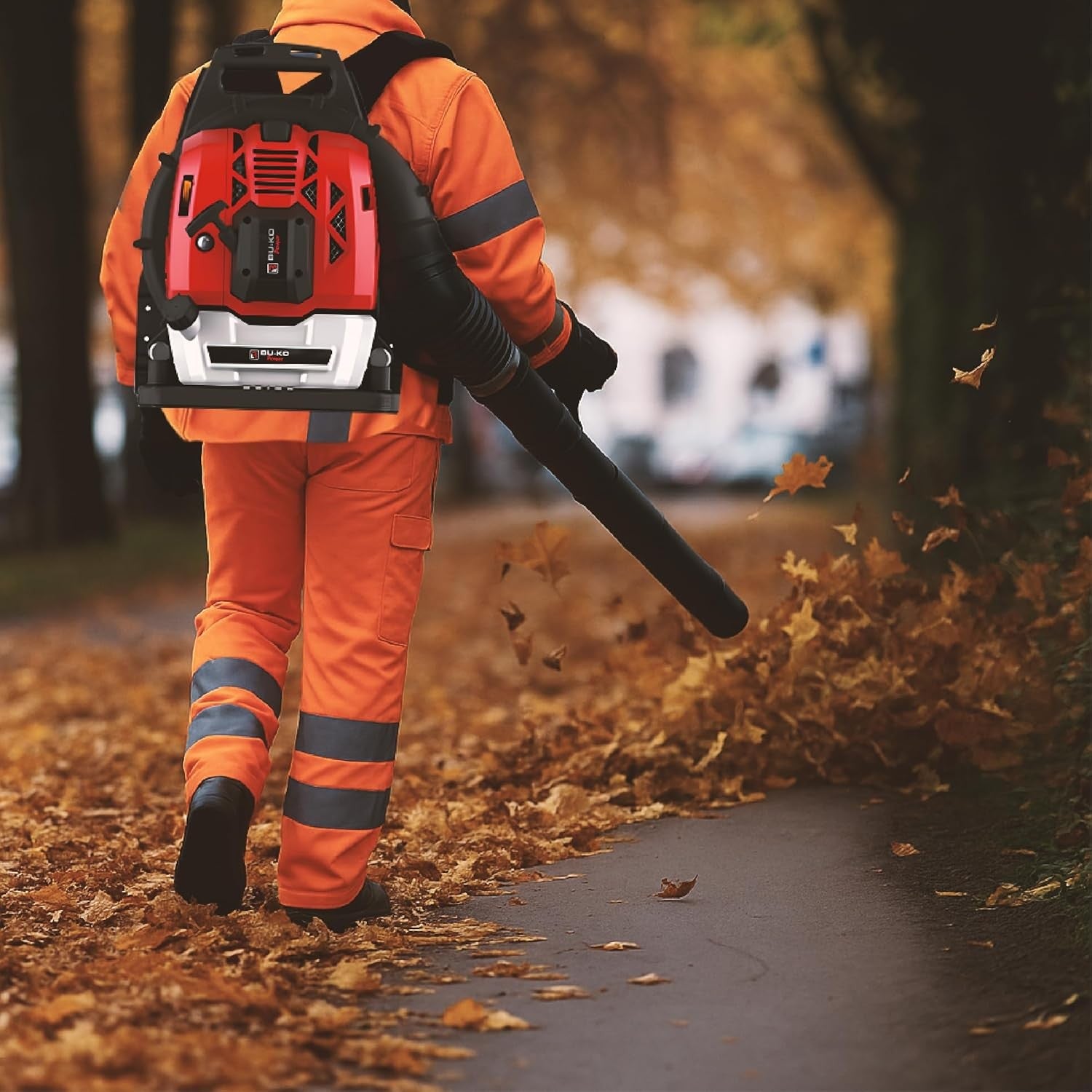 Petrol Backpack Leaf Blower 63cc 2-Stroke High Power Garden Debris Cleaner