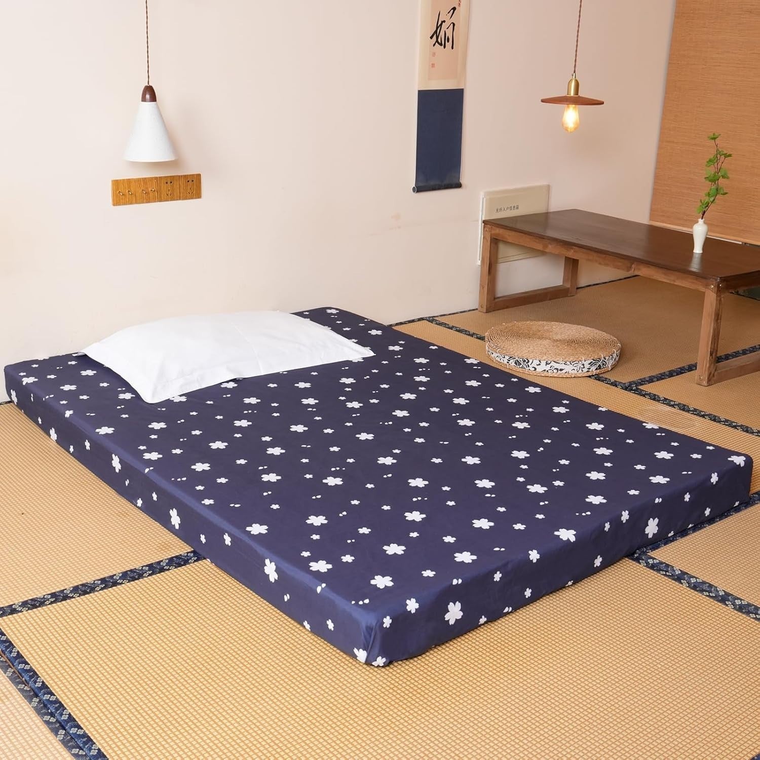 10cm Thick Japanese Futon Floor Mattress Double Bed Foldable Tatami