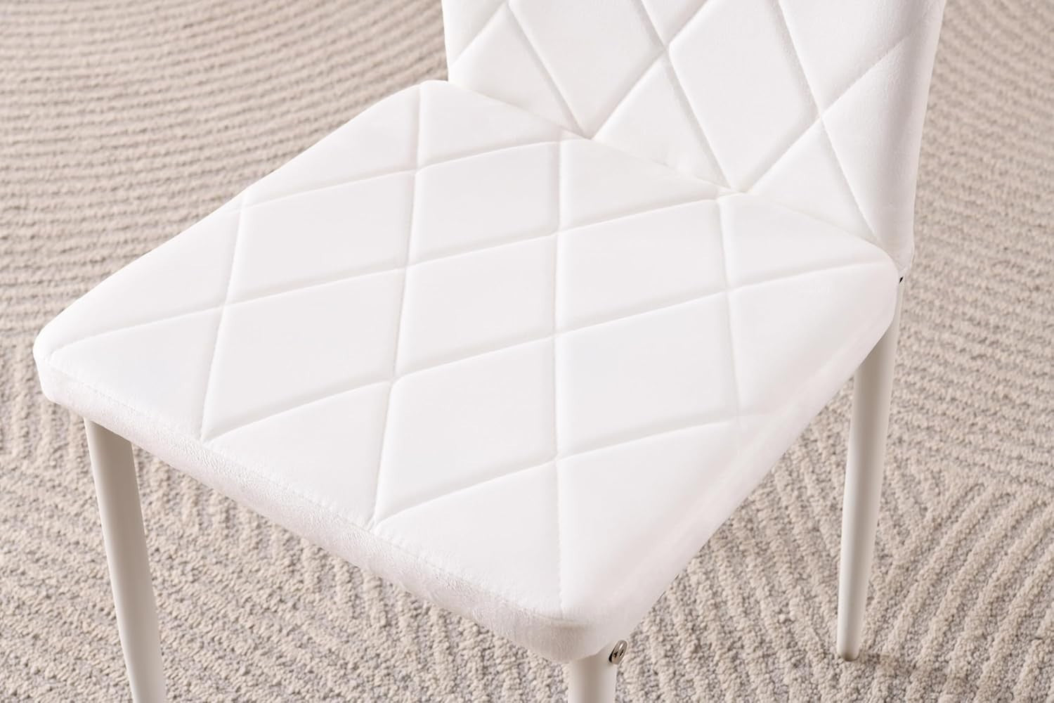White Dining Table Set 4 Chairs Modern Space Saving Kitchen Furniture