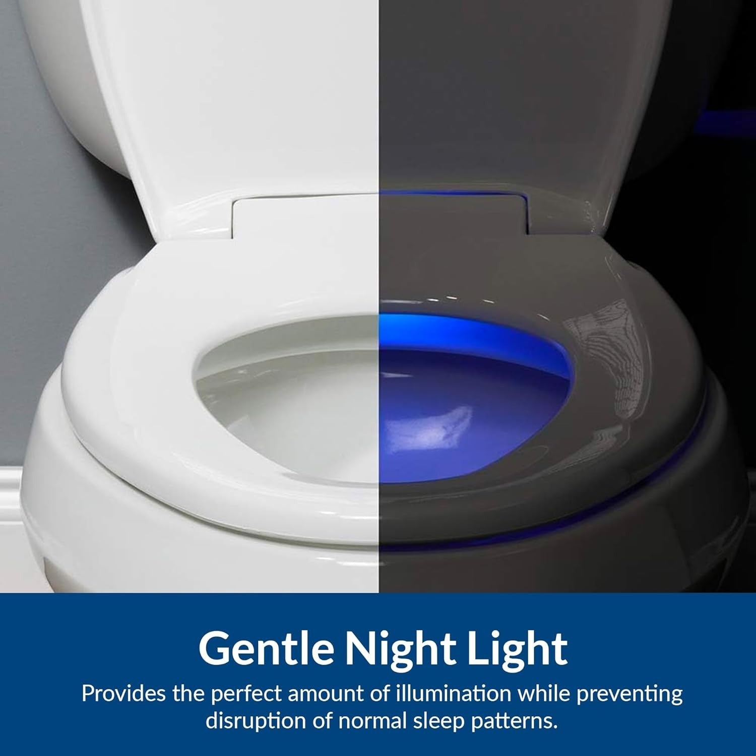 Radiance Elongated Toilet Seat White Soft Close LED Night Light