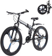 27.5" Foldable Mountain Bike Dual Suspension 21-Speed Lightweight MTB