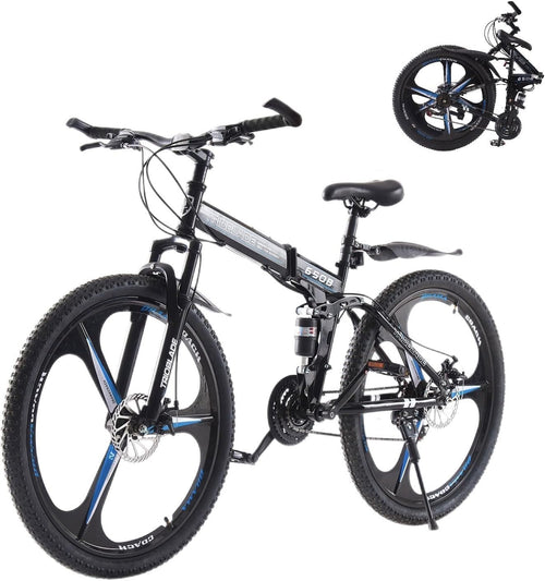 27.5" Foldable Mountain Bike Dual Suspension 21-Speed Lightweight MTB