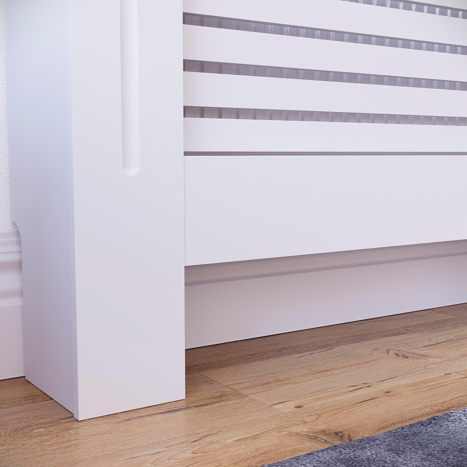 Extra Large White Radiator Cover 172cm Modern MDF Heating Cabinet with Shelf