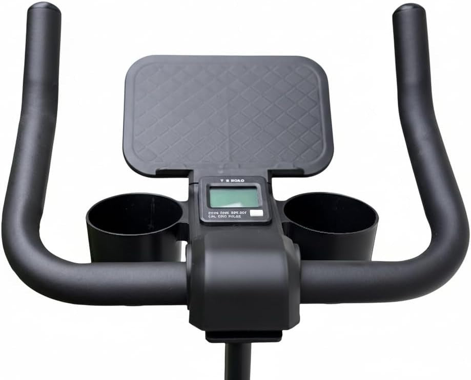 Magnetic Indoor Exercise Bike w/ LCD Display, Adjustable Seat, Quiet Belt Drive