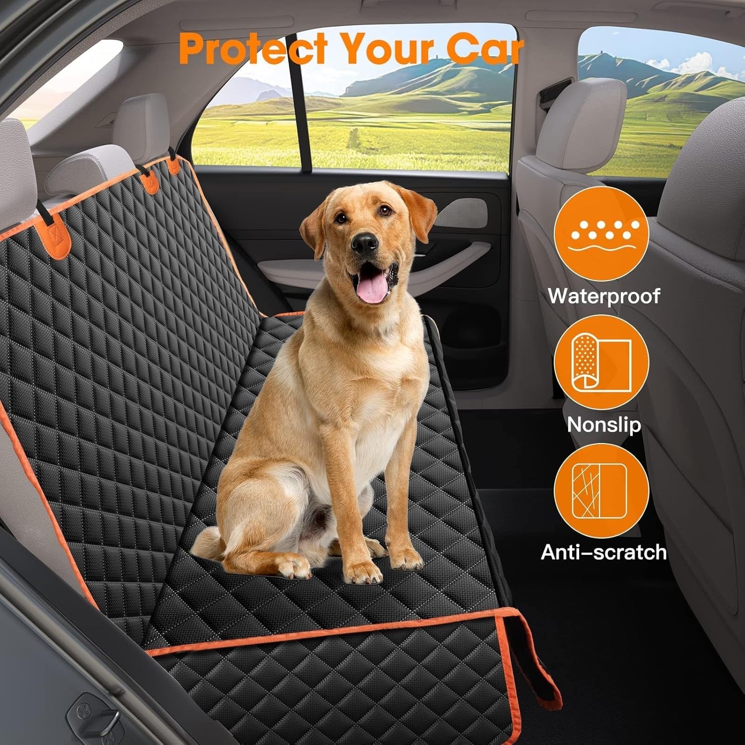 Waterproof Dog Car Seat Cover Hammock Rear Protector Non Slip Mat