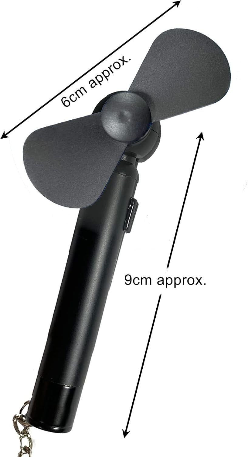 Pocket Size Handheld Fan – Silent Mini Cooling w Replaceable Battery Keyring
