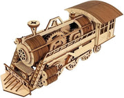 Mechanical 3D Wooden Train Puzzle Kit – DIY Locomotive Model, 227 PCS