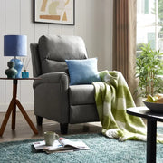Recliner Armchair Grey Faux Leather High Back Push Back Lounge Chair