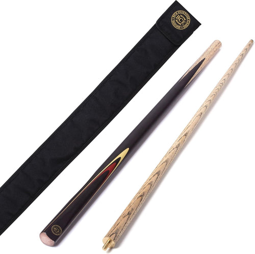 57" Ash Snooker Pool Cue 2pc Brass Joint 9.5mm Tip Soft Case