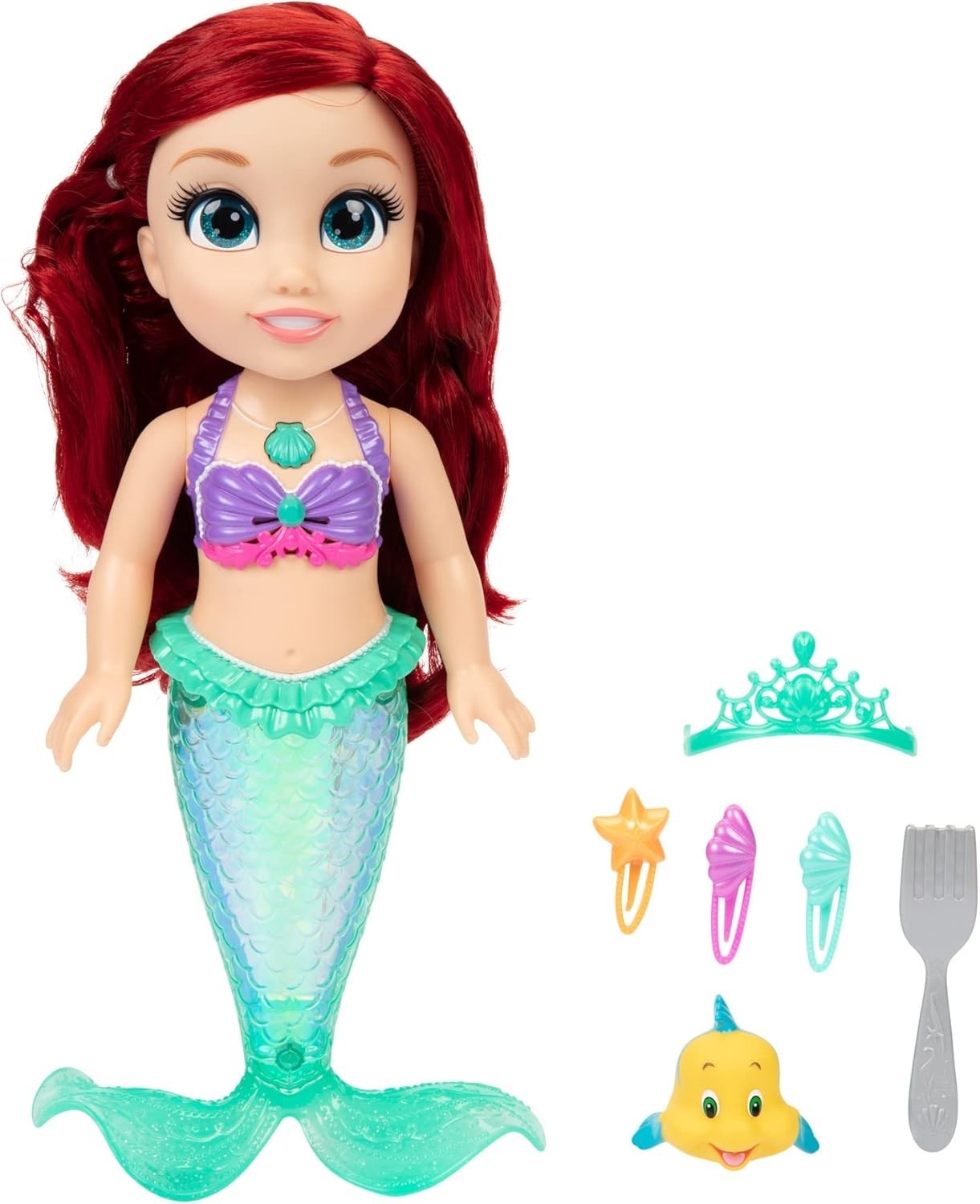 14in Singing Mermaid Doll Light-Up Tail Bath Toy Hair Accessories