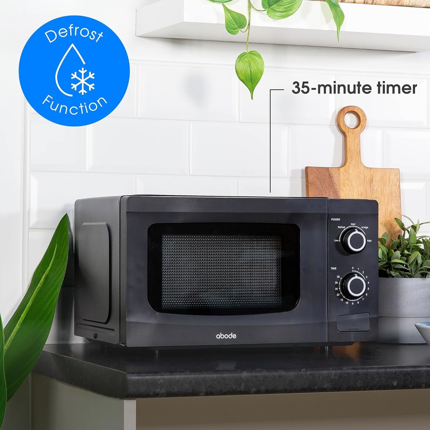 20L Microwave 700W Manual 5 Power Levels Defrost Black