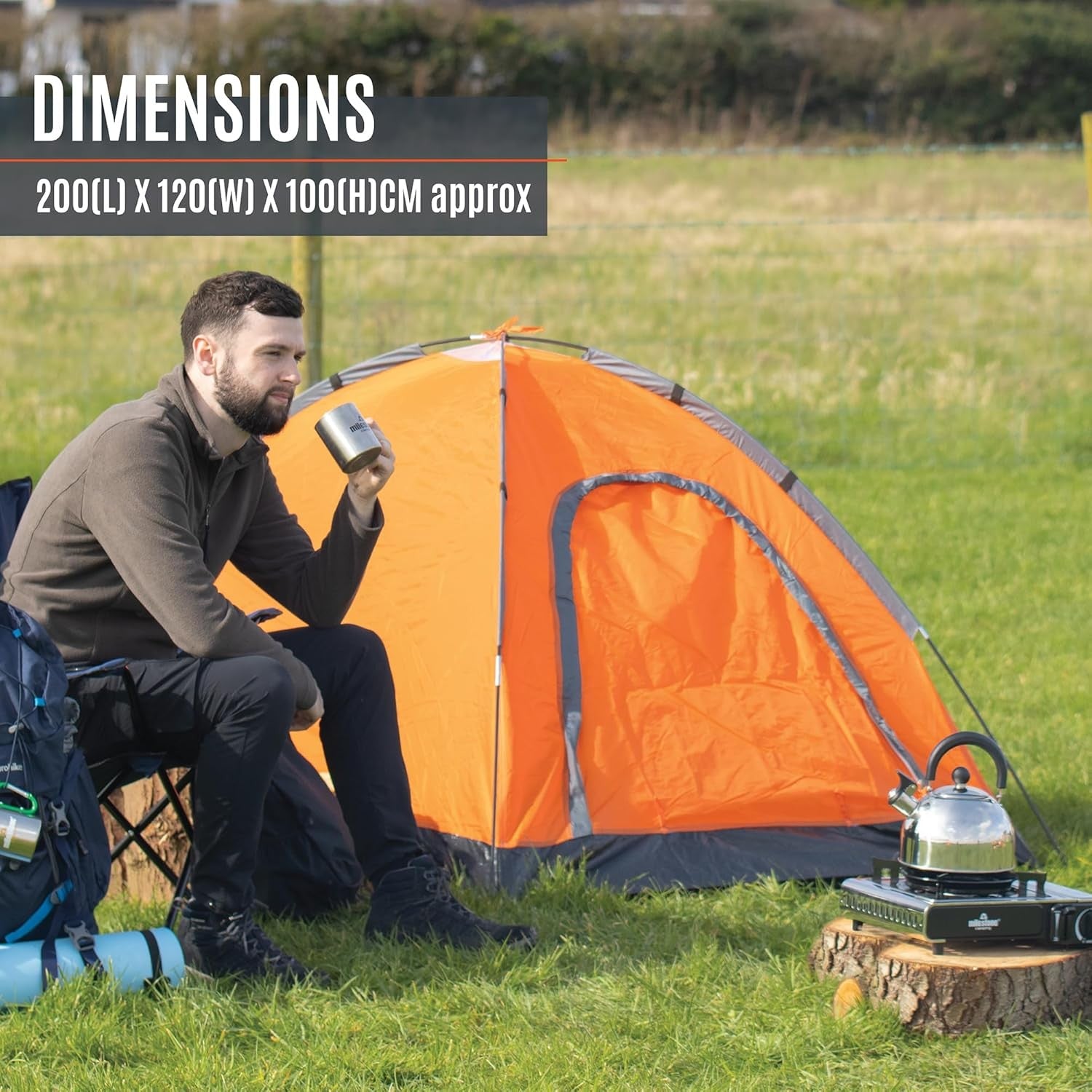 1 Person Camping Tent Waterproof Lightweight Festival Dome