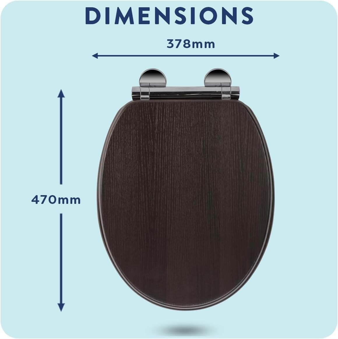 Walnut Effect Wooden Toilet Seat Soft Close Quick Release Antibacterial Durable