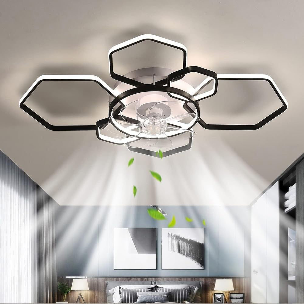 Warmiehomy 103CM Ceiling Fan with Lights, 6-Speed, Dimmable LED, Remote & App