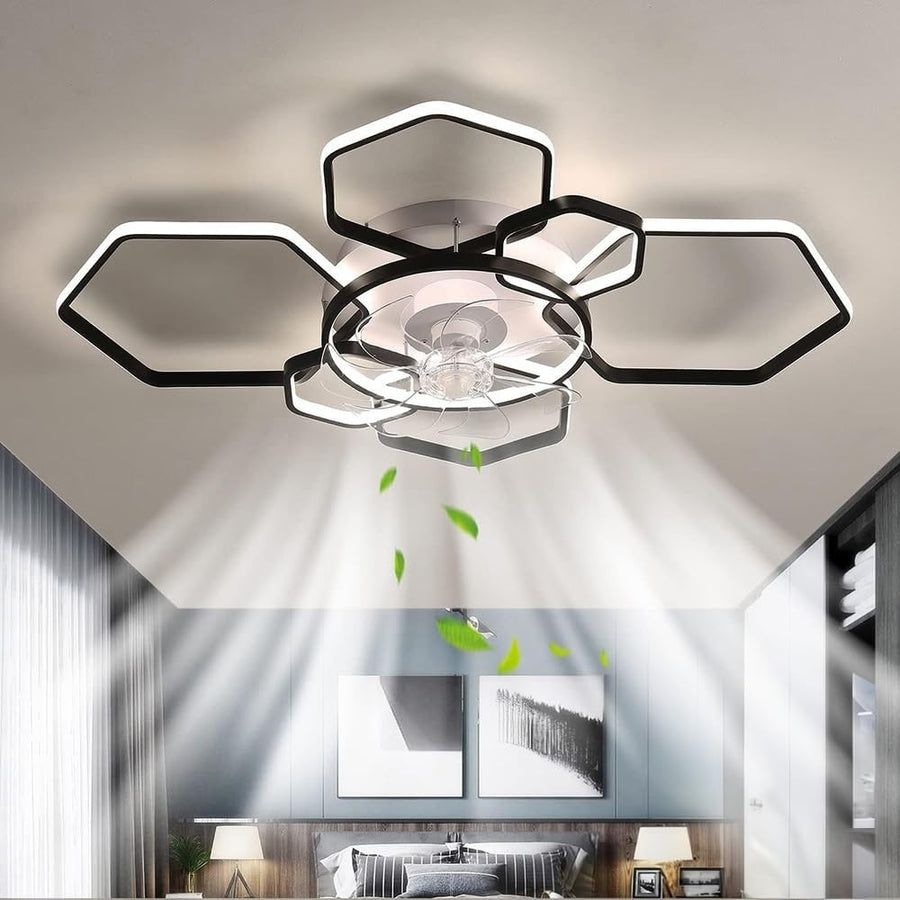 Warmiehomy 103CM Ceiling Fan with Lights, 6-Speed, Dimmable LED, Remote & App