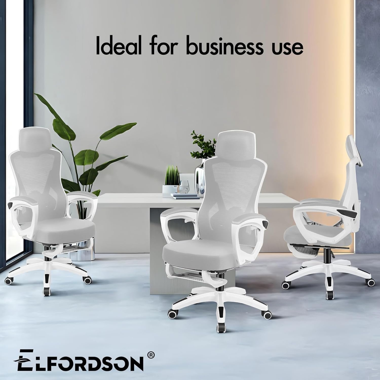 Ergonomic Office Chair High Back Mesh Flip Up Arms Adjustable Headrest Black/Whi