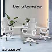 Ergonomic Office Chair High Back Mesh Flip Up Arms Adjustable Headrest Black/Whi