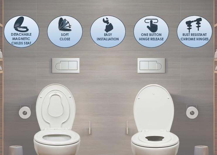 Family Toilet Seat Thermoplastic Child Insert Easy Clean Quick Release