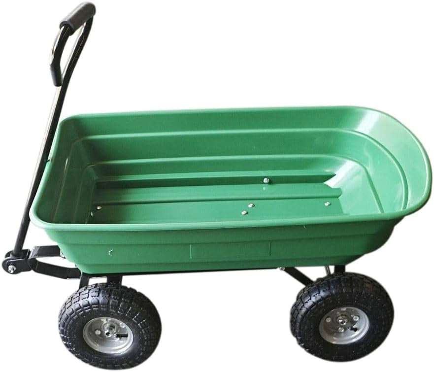 75L Lightweight Garden Dump Cart Trolley Portable Rolling Yard Wagon with Wheels