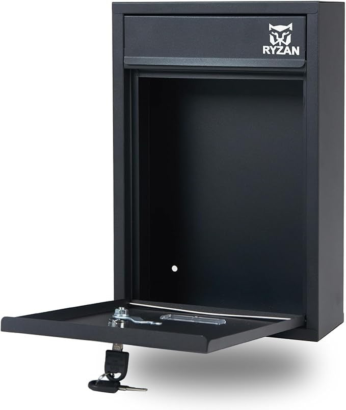 Wall Mounted Lockable Mailbox Outdoor Steel Post Box Weatherproof Secure