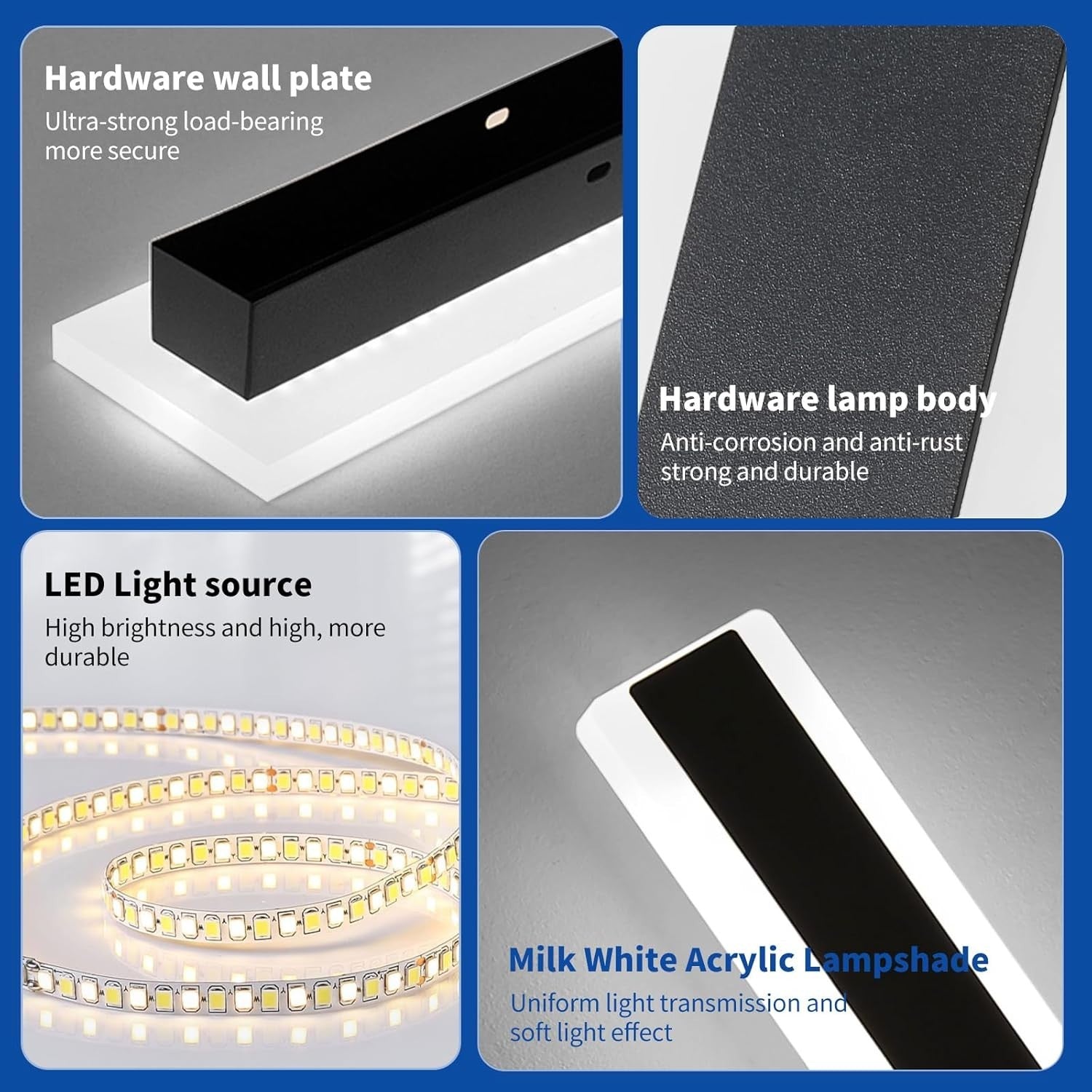Outdoor 120cm LED Wall Light, Waterproof Cool White, Modern Garden Sconce