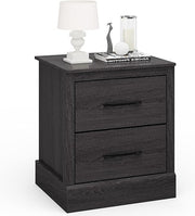 Modern Compact Bedside Table with 2 Drawers, Wooden Nightstand for Bedroom